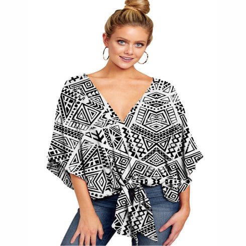 Women's Leopard Print Floral Tie Front Shirt